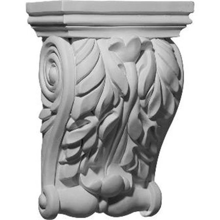 DWELLINGDESIGNS 7.75 in. W x 3.88 in. D x 11 in. H Architectural Leaf Corbel DW289247